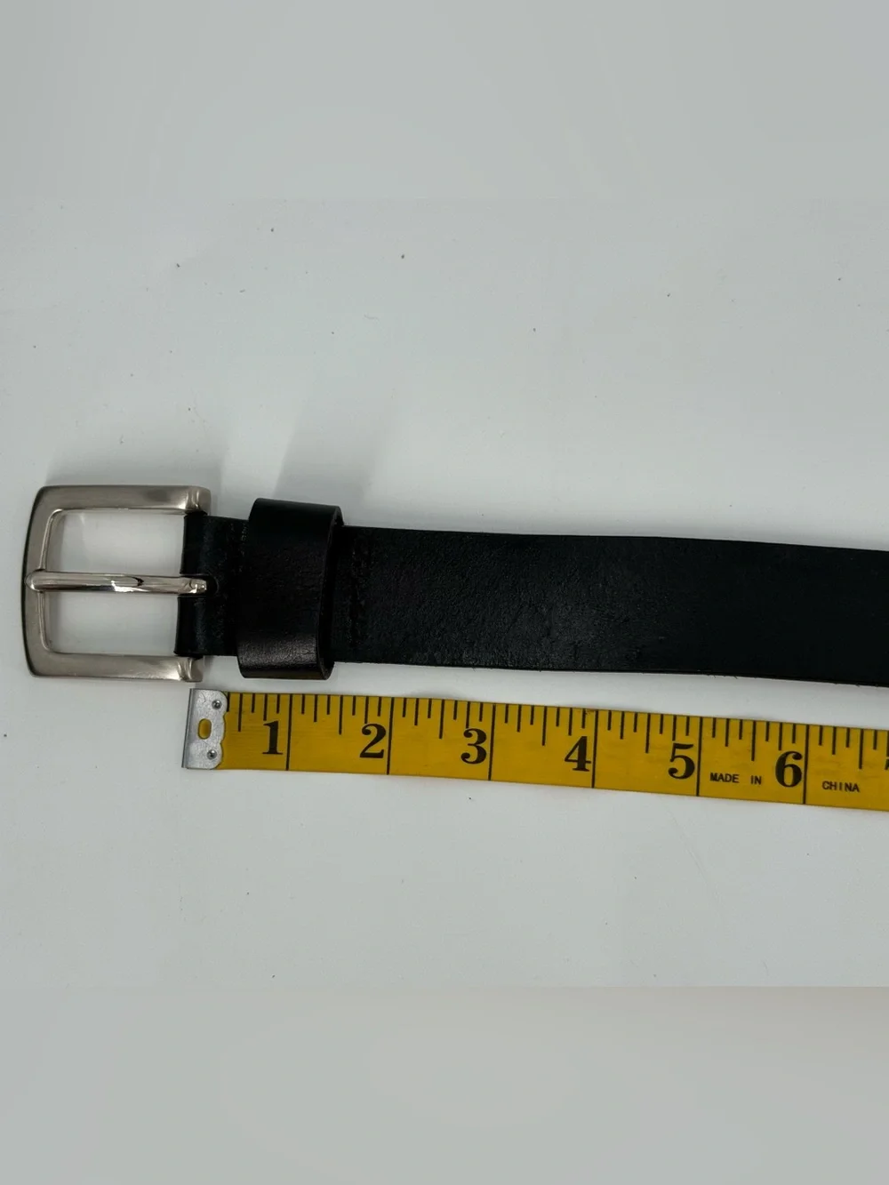 Vintage Black Leather Belt 40